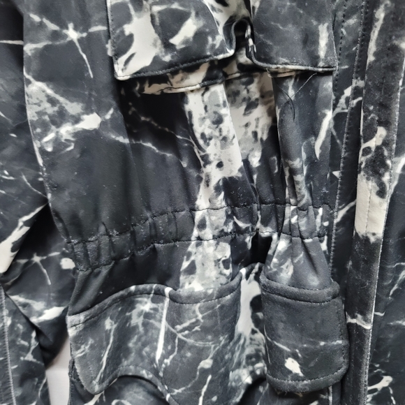 SWEATS by Norma Kamali black marble print supplex jacket sz SM see detai… - Picture 4 of 8